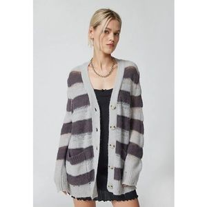 Urban Outfitters Alston Striped Cardigan Grey BNWT size small